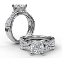Contoured Wedding Band with Pavé Set Round Diamonds by Fana - 0.23 Carat Total Diamond Weight