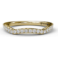 Contoured Wedding Band with Pavé Set Round Diamonds by Fana - 0.23 Carat Total Diamond Weight