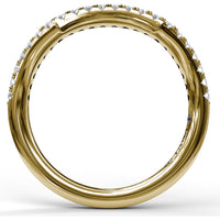 Contoured Wedding Band with Pavé Set Round Diamonds by Fana - 0.23 Carat Total Diamond Weight