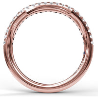 Contoured Wedding Band with Pavé Set Round Diamonds by Fana - 0.23 Carat Total Diamond Weight
