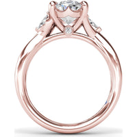 Criss Cross Engagement Ring Setting with Marquise Side Stones and Hidden Diamond - 0.21 Carat Total Side Stone Weight by Fana