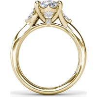 Criss Cross Engagement Ring Setting with Marquise Side Stones and Hidden Diamond - 0.21 Carat Total Side Stone Weight by Fana