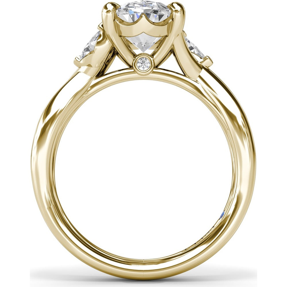 Criss Cross Engagement Ring Setting with Marquise Side Stones and Hidden Diamond - 0.21 Carat Total Side Stone Weight by Fana