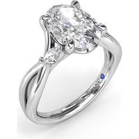 Criss Cross Engagement Ring Setting with Marquise Side Stones and Hidden Diamond - 0.21 Carat Total Side Stone Weight by Fana