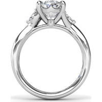 Criss Cross Engagement Ring Setting with Marquise Side Stones and Hidden Diamond - 0.21 Carat Total Side Stone Weight by Fana