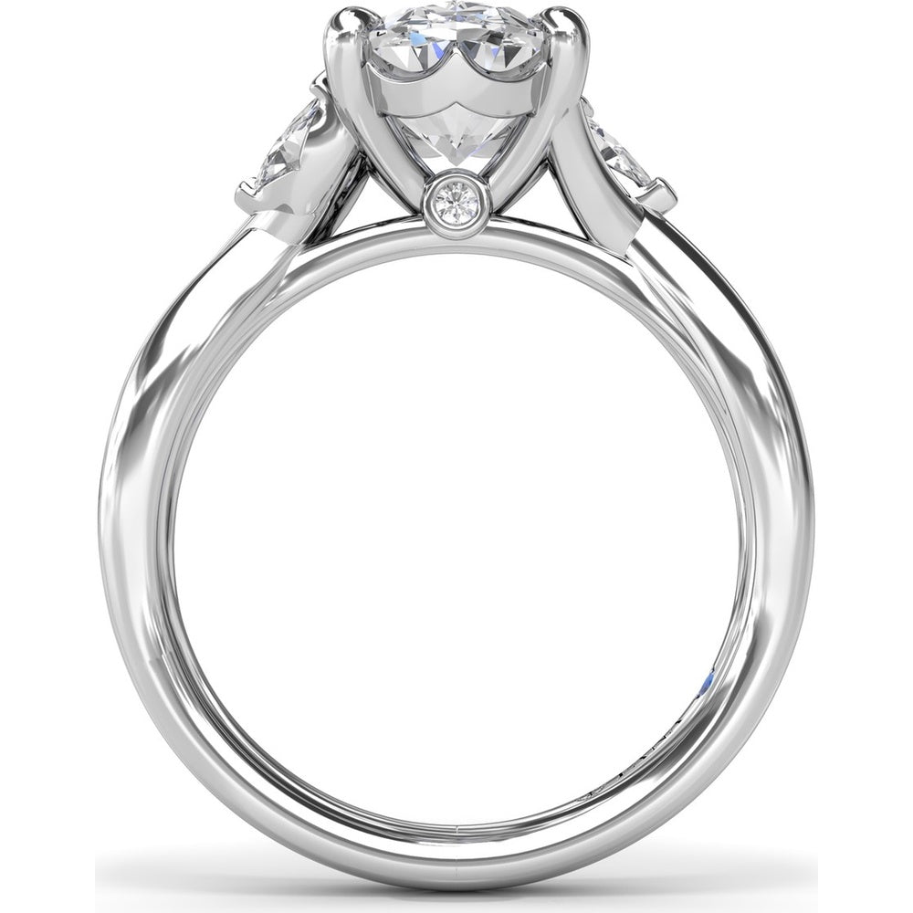 Criss Cross Engagement Ring Setting with Marquise Side Stones and Hidden Diamond - 0.21 Carat Total Side Stone Weight by Fana