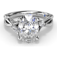 Criss Cross Engagement Ring Setting with Marquise Side Stones and Hidden Diamond - 0.21 Carat Total Side Stone Weight by Fana
