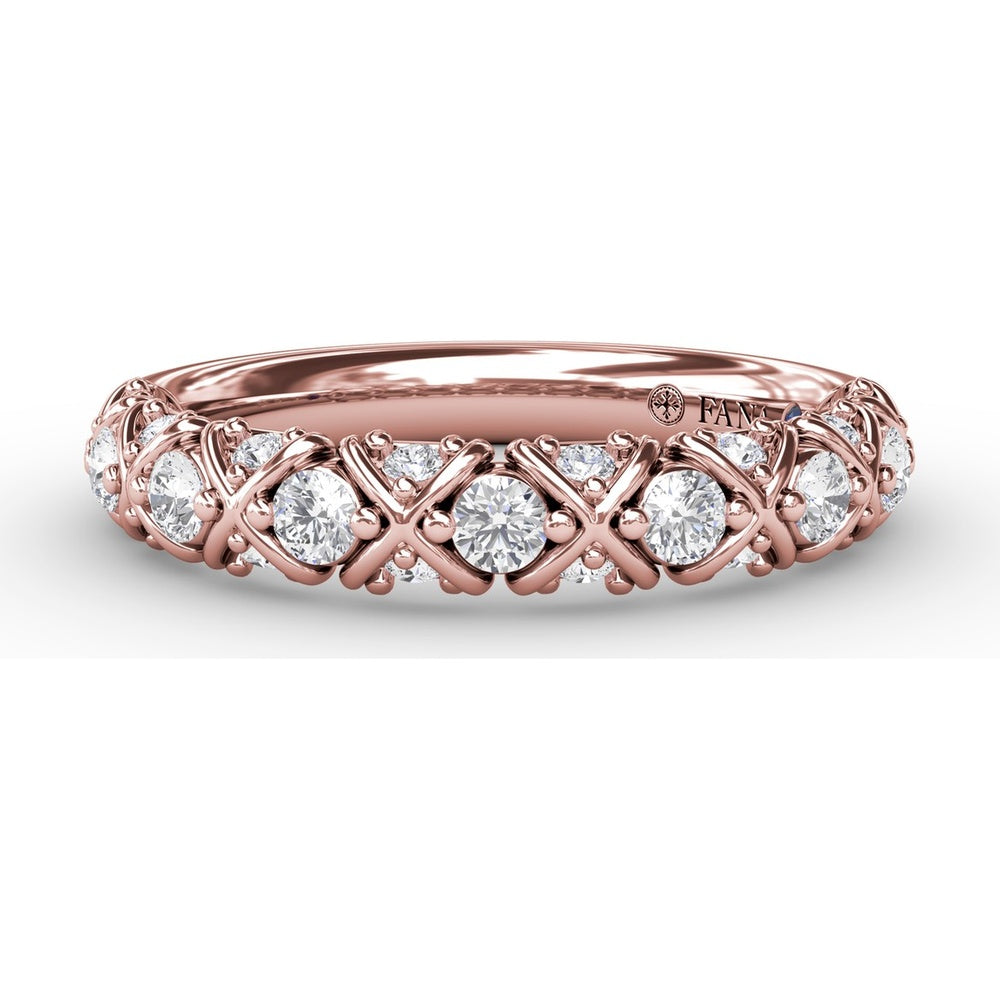 Crossover Band with Round Brilliant Diamonds by Fana - 0.52 Carat Total Diamond Weight