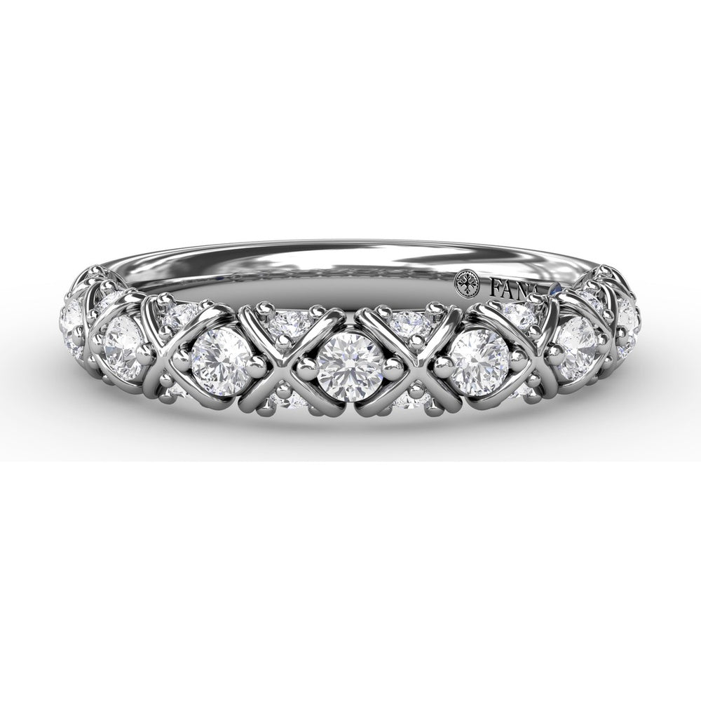 Crossover Band with Round Brilliant Diamonds by Fana - 0.52 Carat Total Diamond Weight