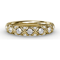 Crossover Band with Round Brilliant Diamonds by Fana - 0.52 Carat Total Diamond Weight