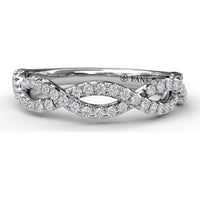 Crossover Diamond Band with Pavé-Set Round Diamonds by Fana - 0.39 Carat Total Diamond Weight