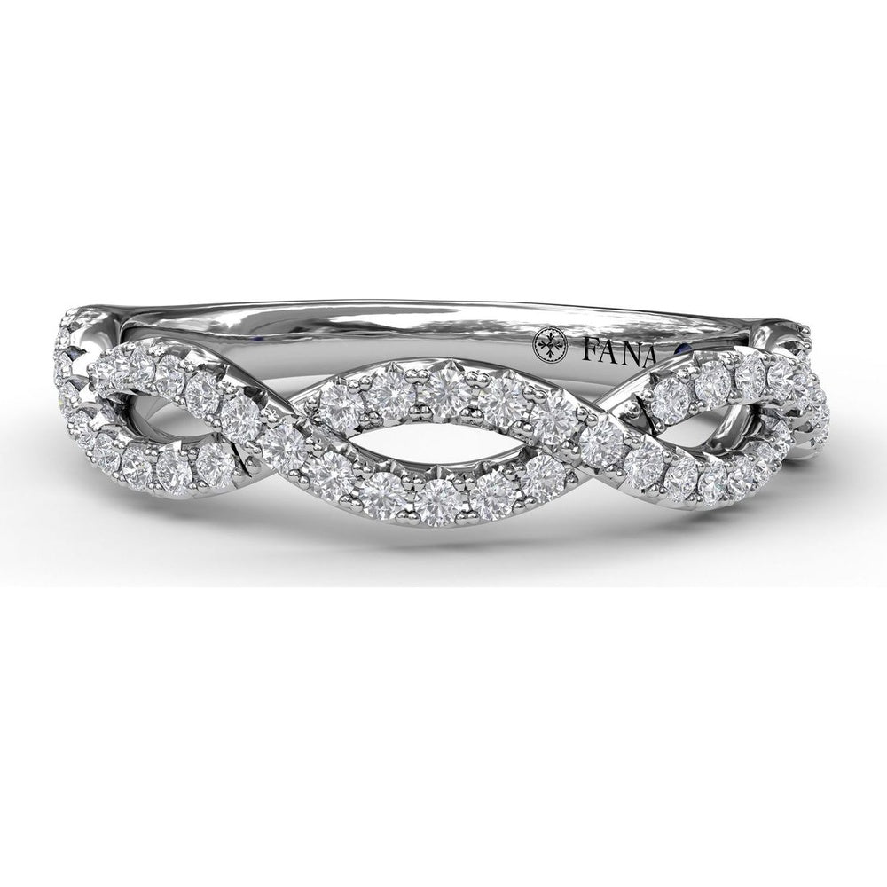 Crossover Diamond Band with Pavé-Set Round Diamonds by Fana - 0.39 Carat Total Diamond Weight