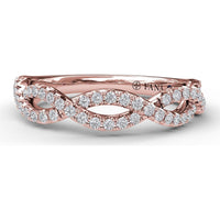 Crossover Diamond Band with Pavé-Set Round Diamonds by Fana - 0.39 Carat Total Diamond Weight