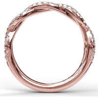 Crossover Diamond Band with Pavé-Set Round Diamonds by Fana - 0.39 Carat Total Diamond Weight