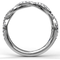 Crossover Diamond Band with Pavé-Set Round Diamonds by Fana - 0.39 Carat Total Diamond Weight