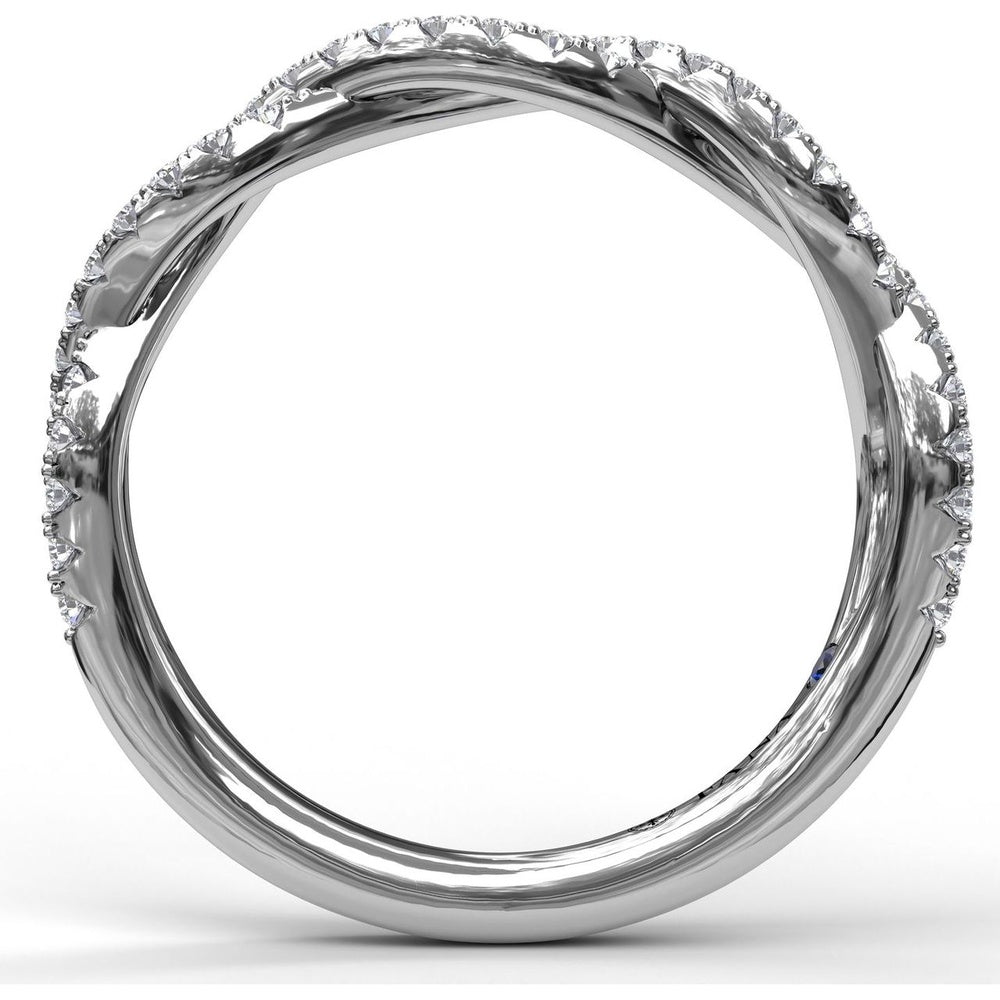 Crossover Diamond Band with Pavé-Set Round Diamonds by Fana - 0.39 Carat Total Diamond Weight