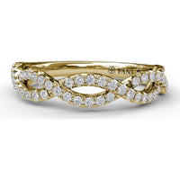 Crossover Diamond Band with Pavé-Set Round Diamonds by Fana - 0.39 Carat Total Diamond Weight