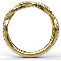 Crossover Diamond Band with Pavé-Set Round Diamonds by Fana - 0.39 Carat Total Diamond Weight