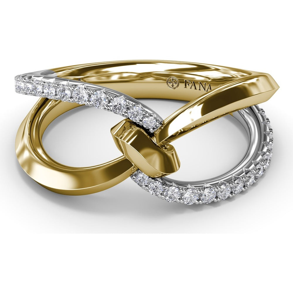 Crossover Ring with Pavé Set Round Diamonds by Fana - 0.29 Carat Total Diamond Weight