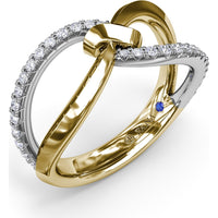 Crossover Ring with Pavé Set Round Diamonds by Fana - 0.29 Carat Total Diamond Weight