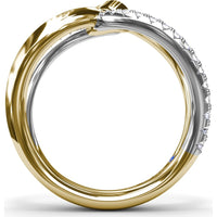 Crossover Ring with Pavé Set Round Diamonds by Fana - 0.29 Carat Total Diamond Weight