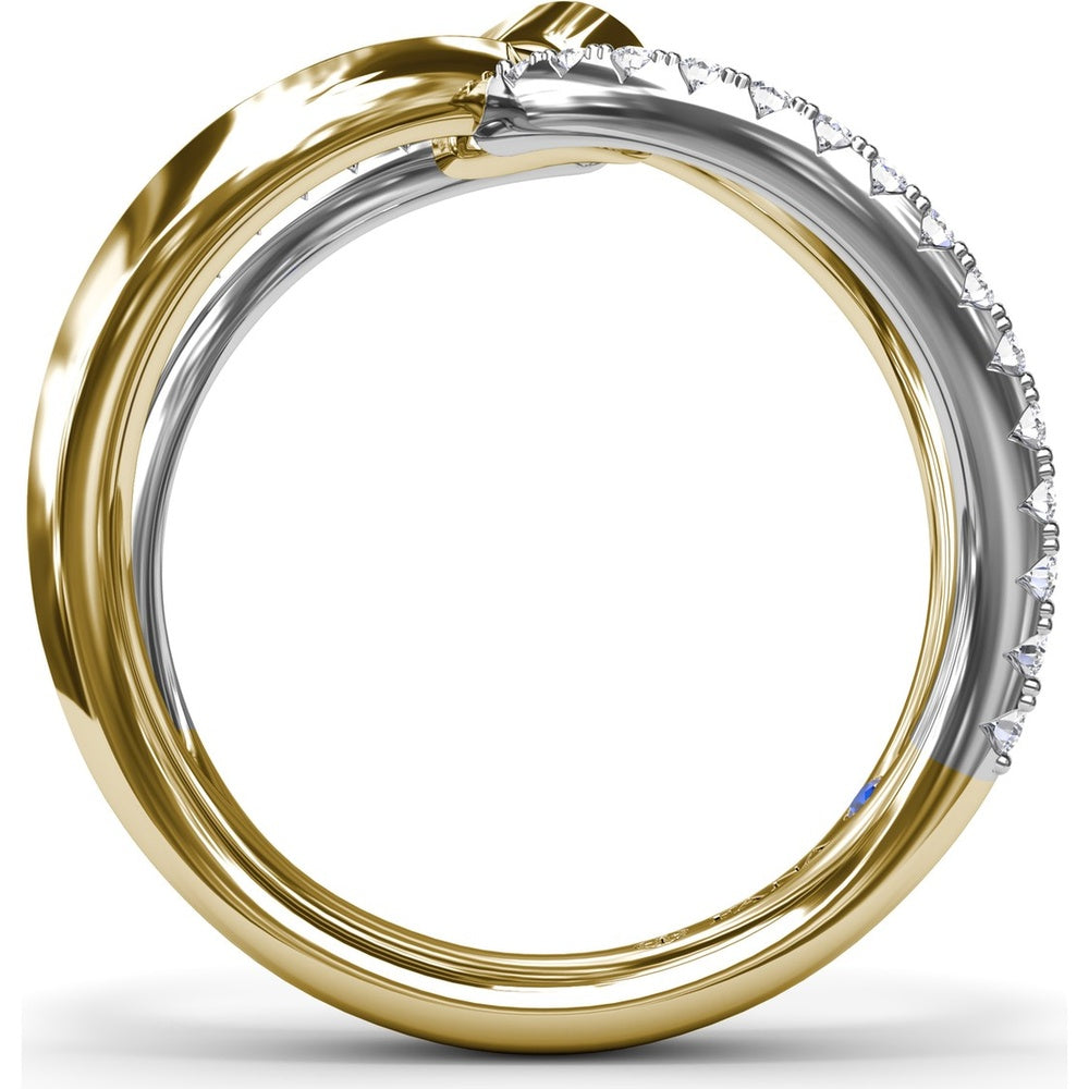 Crossover Ring with Pavé Set Round Diamonds by Fana - 0.29 Carat Total Diamond Weight