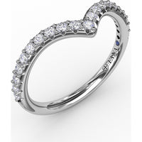 Curved Chevron Band with Shared-Prong Round Diamonds by Fana - 0.32 Carat Total Diamond Weight