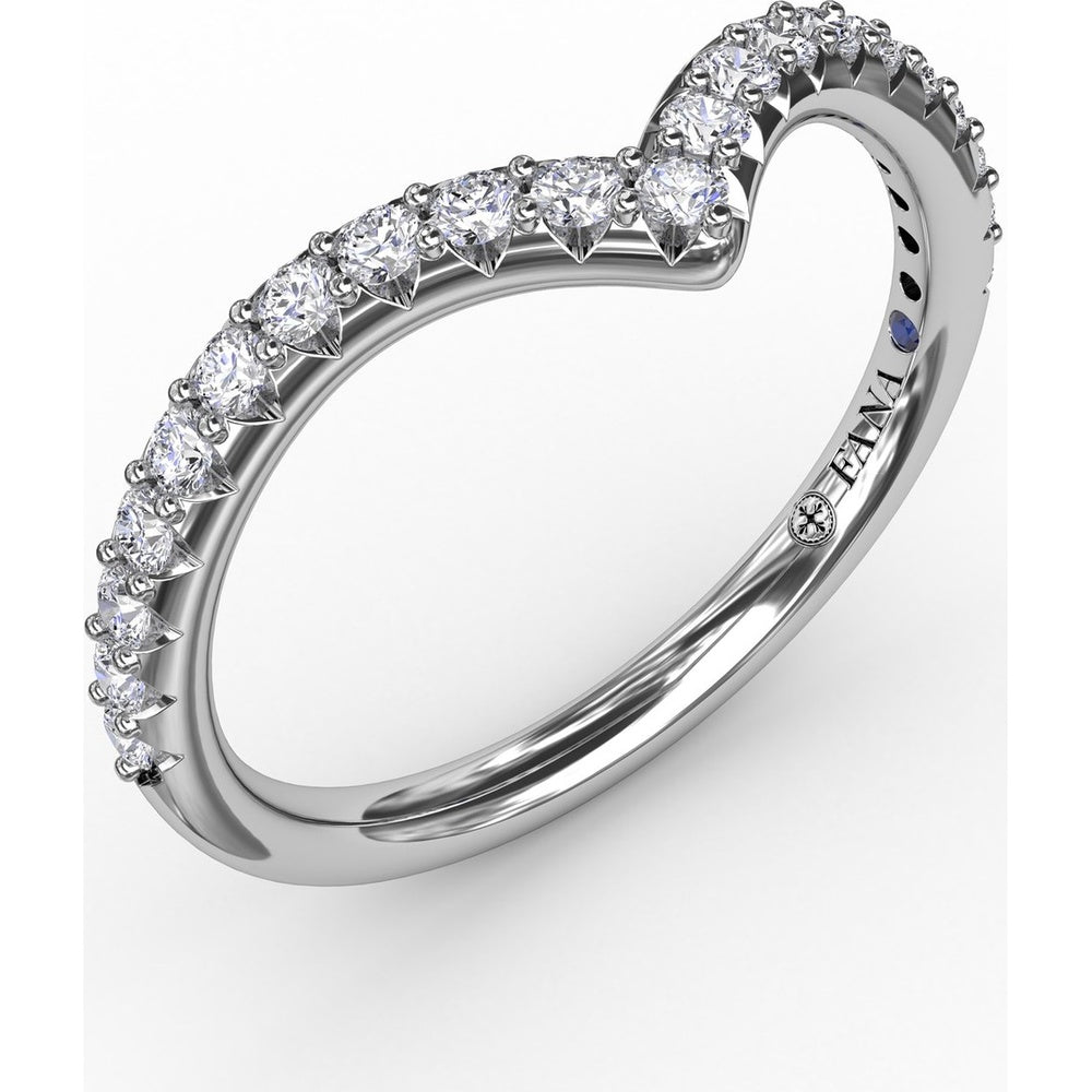Curved Chevron Band with Shared-Prong Round Diamonds by Fana - 0.32 Carat Total Diamond Weight
