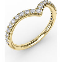 Curved Chevron Band with Shared-Prong Round Diamonds by Fana - 0.32 Carat Total Diamond Weight