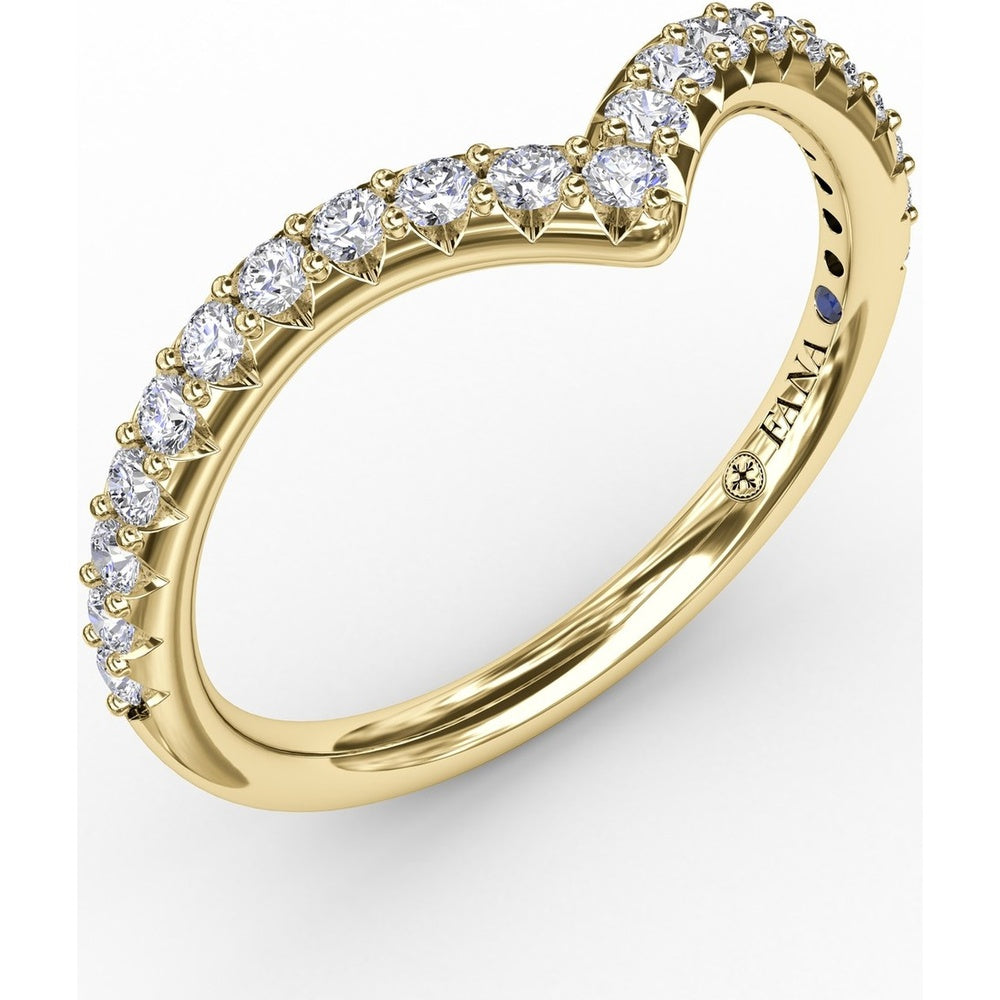 Curved Chevron Band with Shared-Prong Round Diamonds by Fana - 0.32 Carat Total Diamond Weight