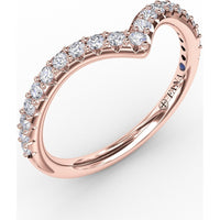 Curved Chevron Band with Shared-Prong Round Diamonds by Fana - 0.32 Carat Total Diamond Weight