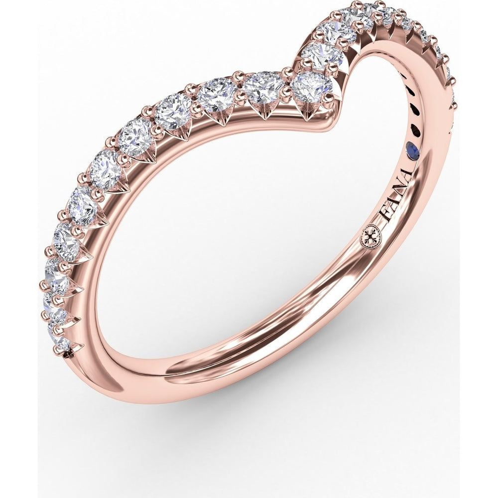 Curved Chevron Band with Shared-Prong Round Diamonds by Fana - 0.32 Carat Total Diamond Weight