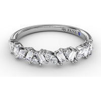 Curved Cluster Band with Round, Baguette, and Marquise Diamonds by Fana - 0.74 Carat Total Diamond Weight
