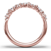 Curved Cluster Band with Round, Baguette, and Marquise Diamonds by Fana - 0.74 Carat Total Diamond Weight