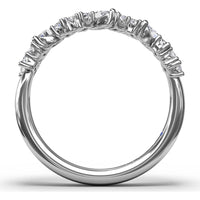 Curved Cluster Band with Round, Baguette, and Marquise Diamonds by Fana - 0.74 Carat Total Diamond Weight