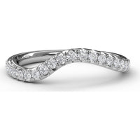 Curved Contoured Diamond Wedding Band with Pavé-Set Round Diamonds by Fana - 0.28 Carat Total Diamond Weight