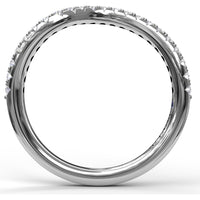 Curved Contoured Diamond Wedding Band with Pavé-Set Round Diamonds by Fana - 0.28 Carat Total Diamond Weight