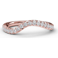 Curved Contoured Diamond Wedding Band with Pavé-Set Round Diamonds by Fana - 0.28 Carat Total Diamond Weight