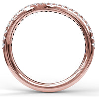 Curved Contoured Diamond Wedding Band with Pavé-Set Round Diamonds by Fana - 0.28 Carat Total Diamond Weight