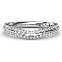 Curved Diamond Band with Pavé Set Round Diamonds and Milgrain Detail by Fana - 0.26 Carat Total Diamond Weight