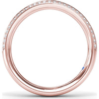 Curved Diamond Band with Pavé Set Round Diamonds and Milgrain Detail by Fana - 0.26 Carat Total Diamond Weight