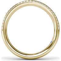 Curved Diamond Band with Pavé Set Round Diamonds and Milgrain Detail by Fana - 0.26 Carat Total Diamond Weight