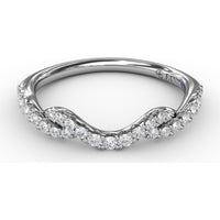 Curved Diamond Band with Prong Set Round Diamonds by Fana - 0.25 Carat Total Diamond Weight