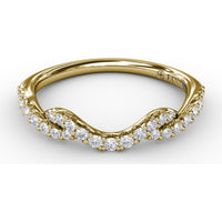 Curved Diamond Band with Prong Set Round Diamonds by Fana - 0.25 Carat Total Diamond Weight
