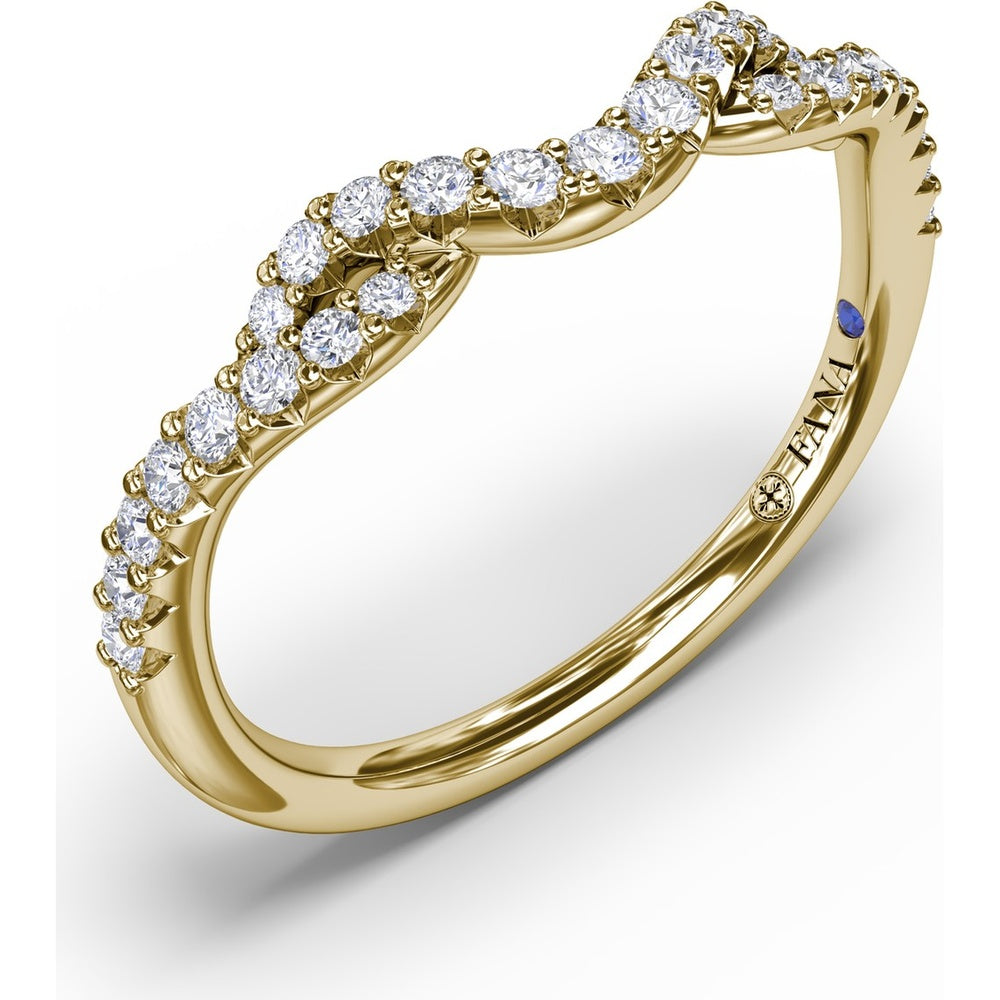 Curved Diamond Band with Prong Set Round Diamonds by Fana - 0.25 Carat Total Diamond Weight