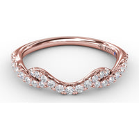 Curved Diamond Band with Prong Set Round Diamonds by Fana - 0.25 Carat Total Diamond Weight