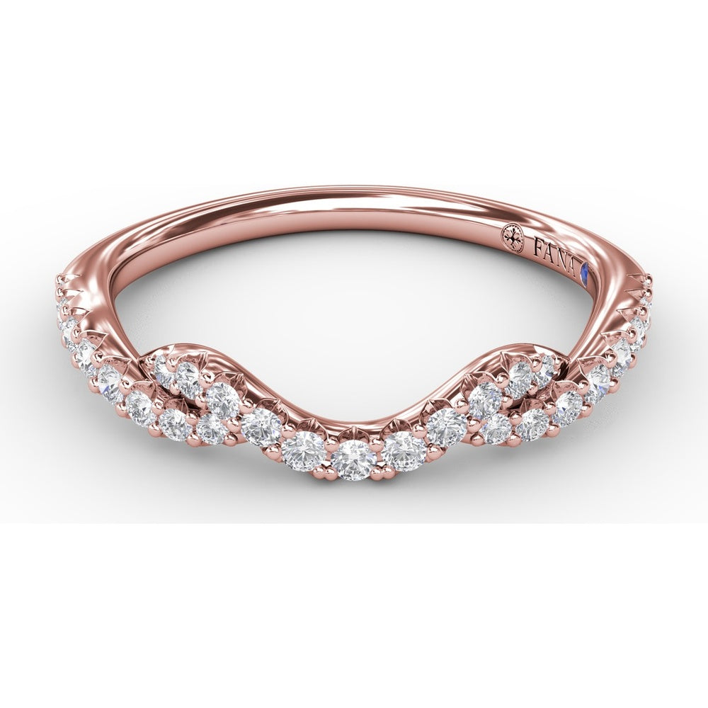 Curved Diamond Band with Prong Set Round Diamonds by Fana - 0.25 Carat Total Diamond Weight