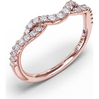 Curved Diamond Band with Prong Set Round Diamonds by Fana - 0.25 Carat Total Diamond Weight