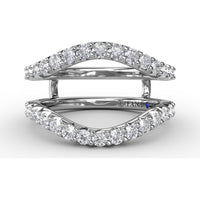 Curved Diamond Insert Ring with Pavé Set Round Diamonds by Fana - 1.05 Carat Total Diamond Weight
