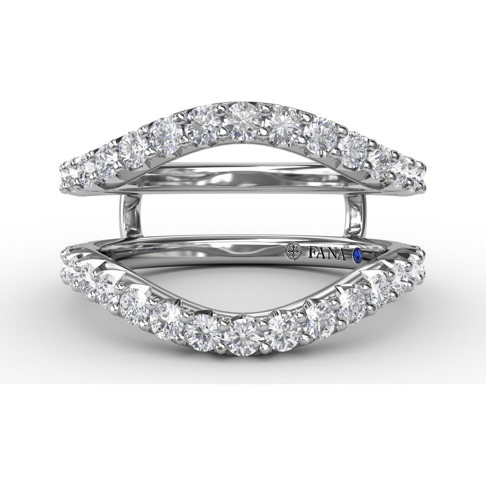 Curved Diamond Insert Ring with Pavé Set Round Diamonds by Fana - 1.05 Carat Total Diamond Weight